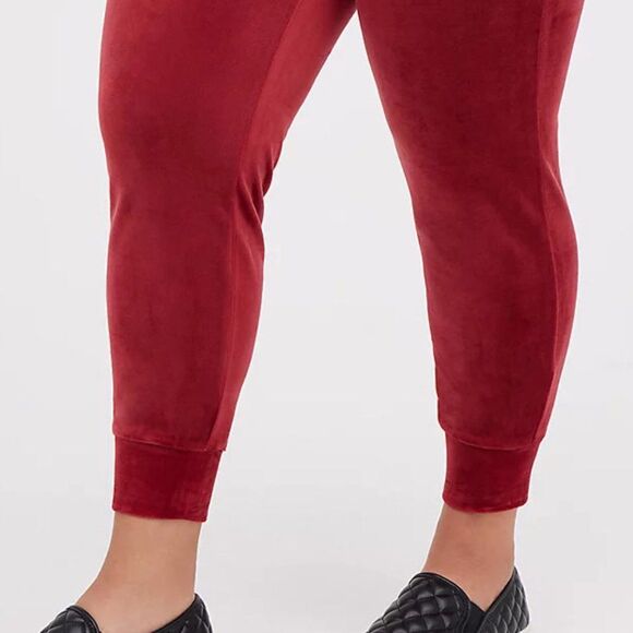 Torrid Classic Fit Sleep Jogger - Velour Red 1X - Picture 4 of 6